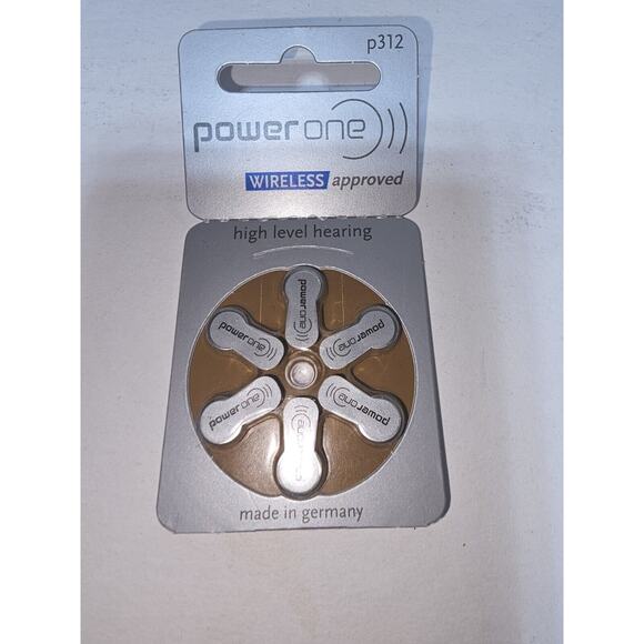 NEW Power one Size P312 Hearing Aid Batteries 6 Batteries - Picture 1 of 2